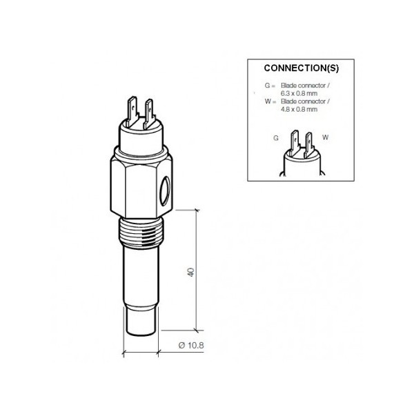 CAPTEUR DE TEMPERATURE 120° 14X150